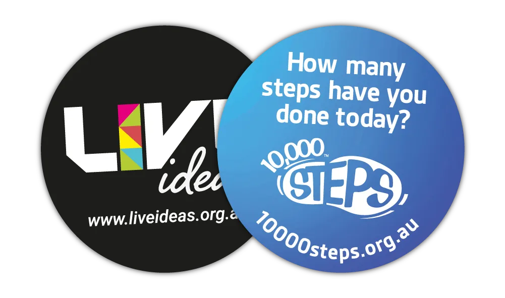 A Pair of Circle Shaped Fridge Magnets at 50mm Diameter in size