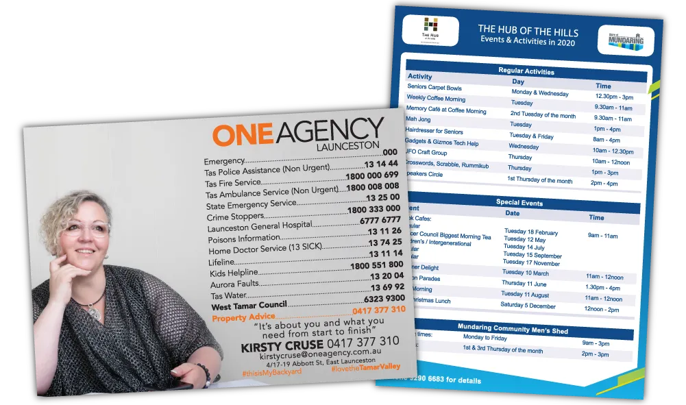 A Pair of Square Corner Handy Number Fridge Magnets at 100mm x 125mm in size