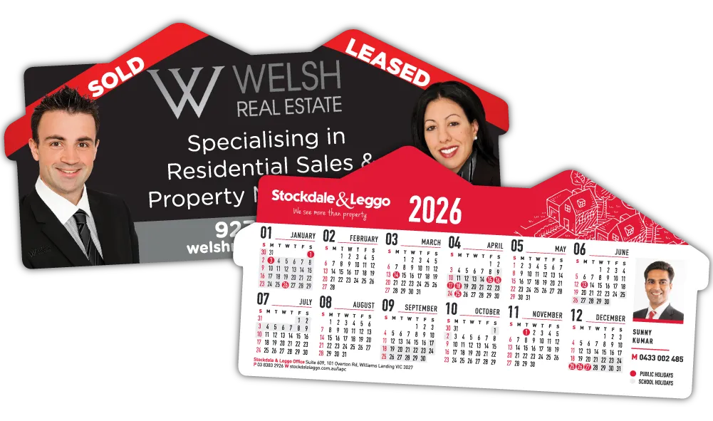 A Pair of Burrowye House Shaped Fridge Magnets at 198mm x 99mm in size