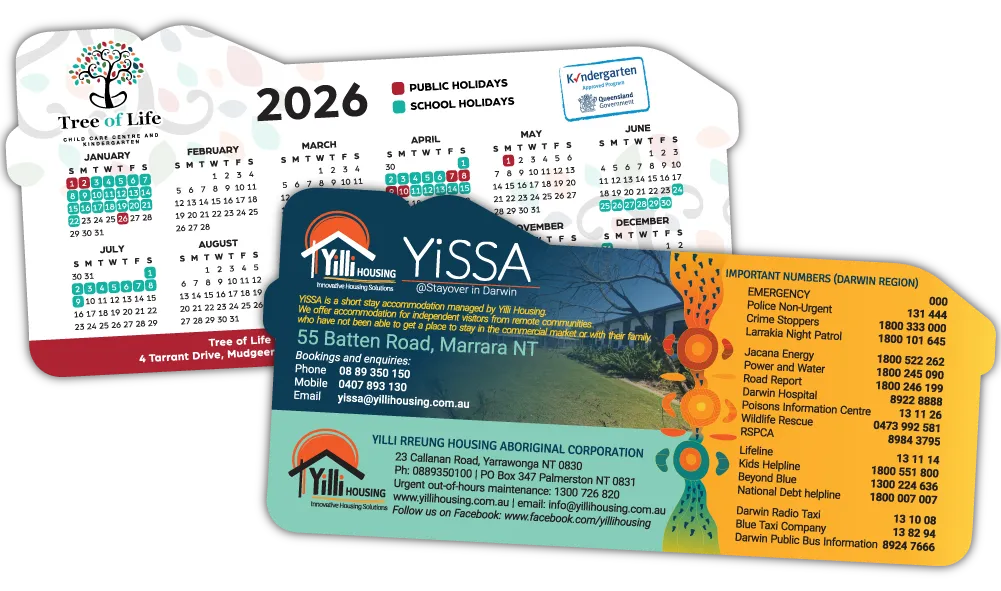 A Pair of MacKenzie House Shaped Fridge Magnets at 99mm x 210mm in size