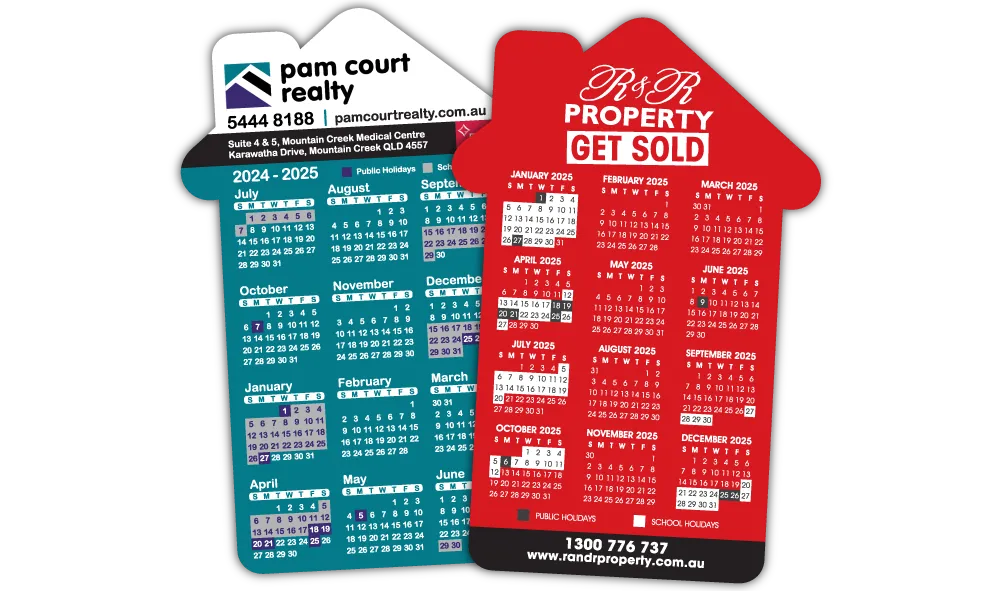 A Pair of Rosecliffe House Shaped Fridge Magnets at 97mm x 147mm in size