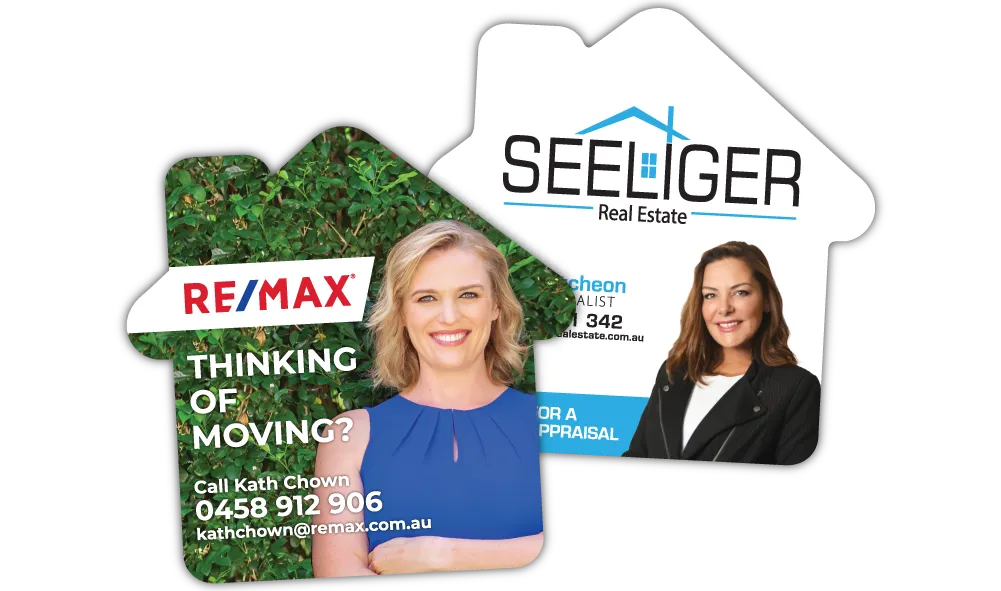 A Pair of Sutton House Shaped Fridge Magnets at 97mm x 97mm in size