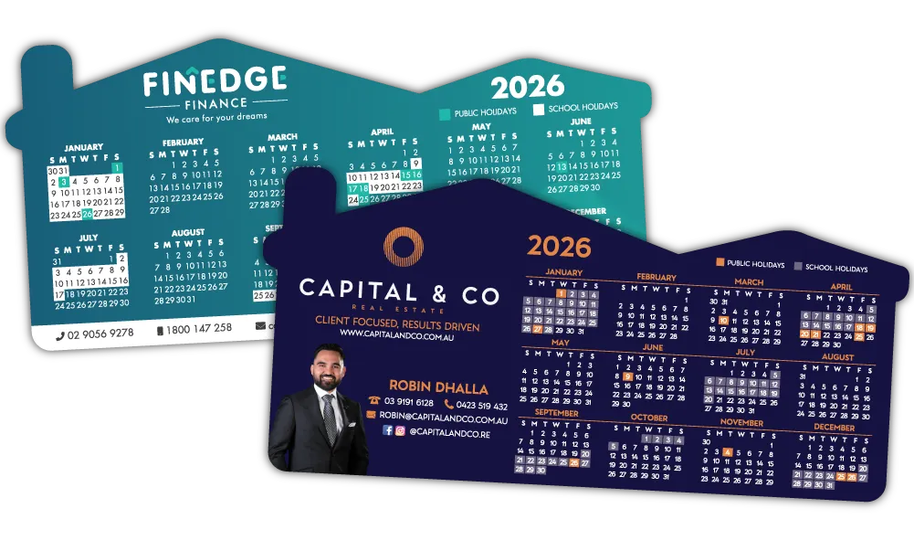 A Pair of Torrance House Shaped Fridge Magnets at 99mm x 210mm in size