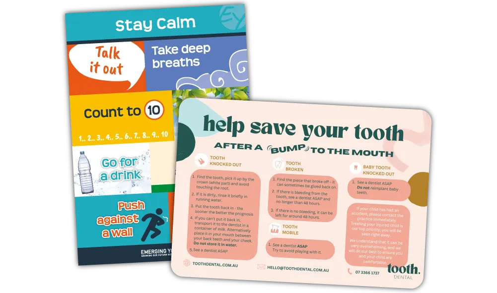 A Square Corner and Rounded Corner Information Fridge Magnet at 297mm x 210mm in size