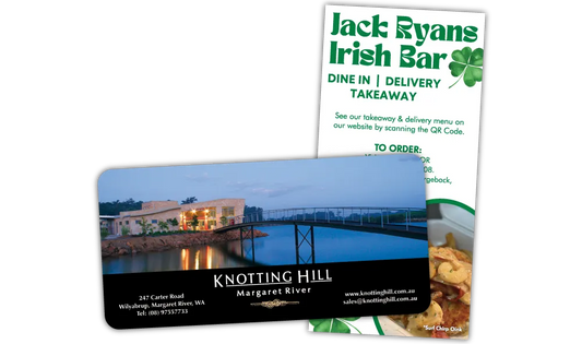 A Square Corner and Rounded Corner Promotional Fridge Magnet at 50mm x 100mm in size