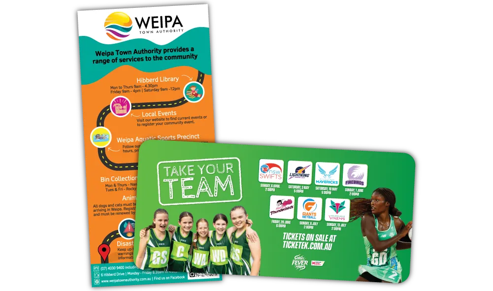 A Square Corner and Rounded Corner Promotional Fridge Magnet at 99mm x 210mm in size