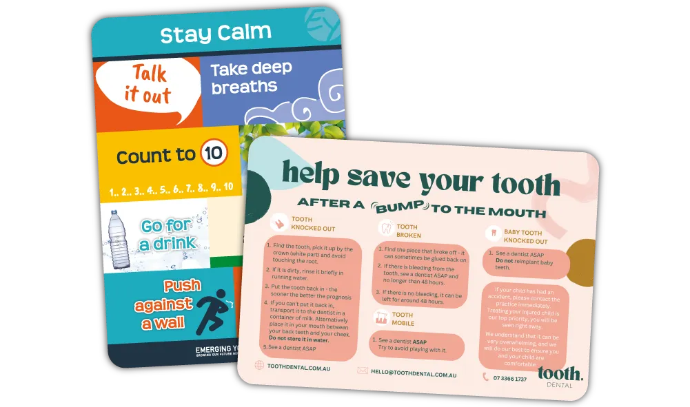 A Pair of Rounded Corner Information Fridge Magnets at 297mm x 210mm in size