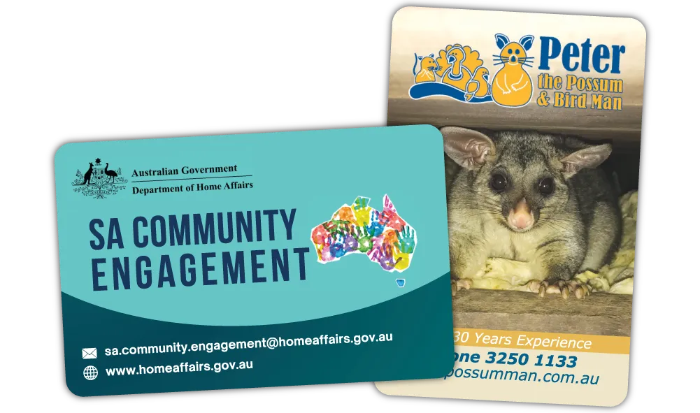 A Pair of Rounded Corner Promotional Fridge Magnets at 50mm x 75mm in size