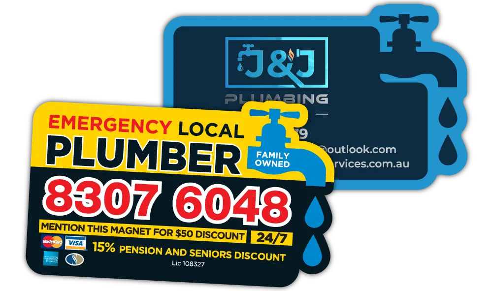A Pair of Promotional Tap 1 Shaped Fridge Magnets at 90mm x 55mm in size